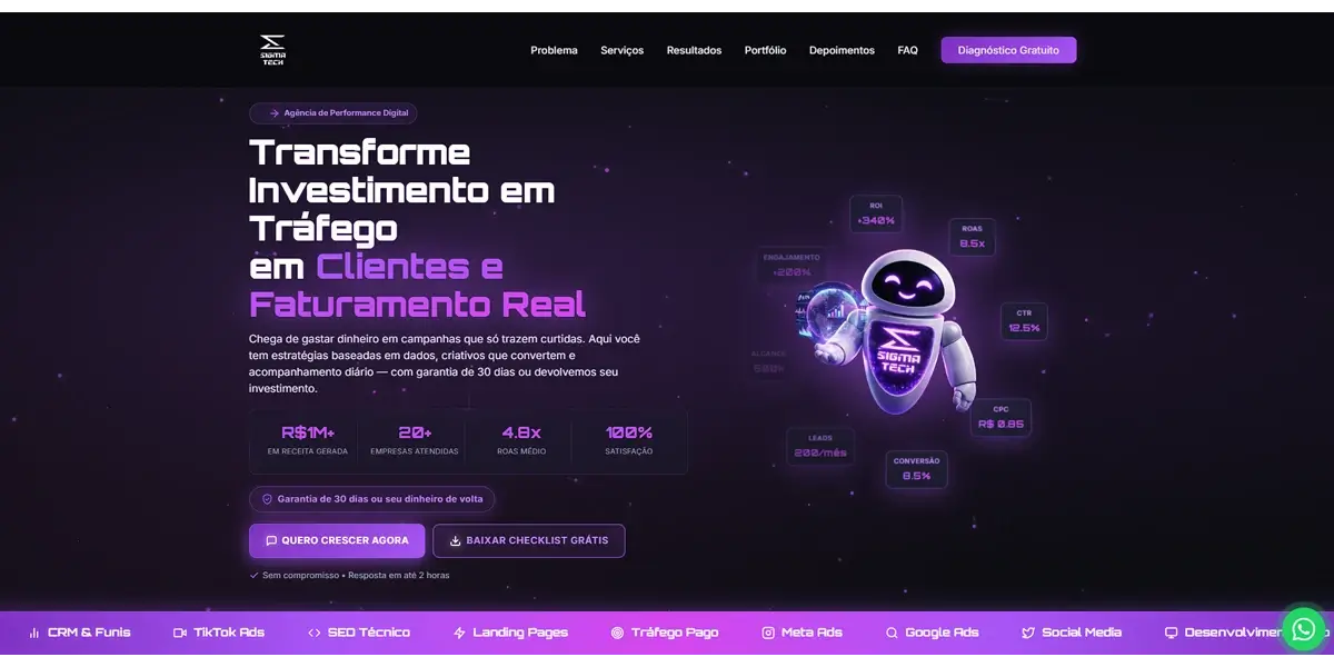 Landing page agência de marketing